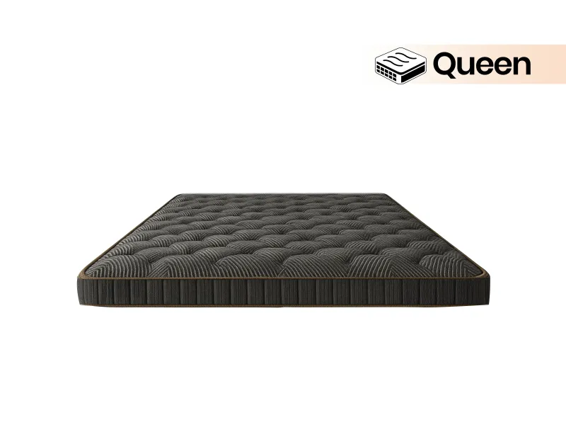 Belle Solid Wood Queen Size Double Bed with 4 Inches Mattress